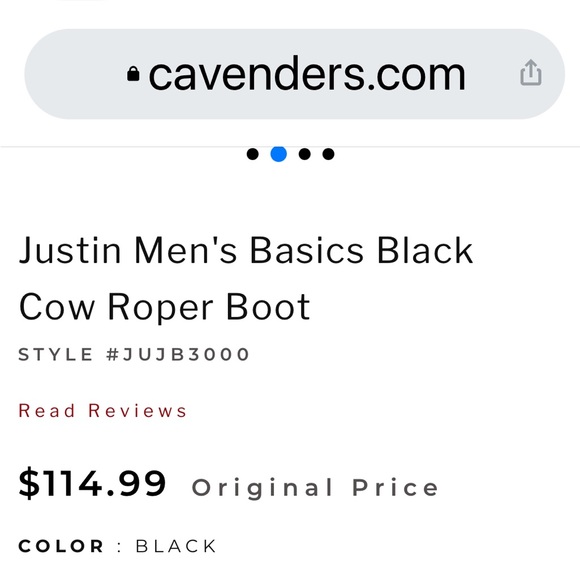 Justin Boots Shoes Justin Mens Basics Black Cow Roper Boots Sz 9d